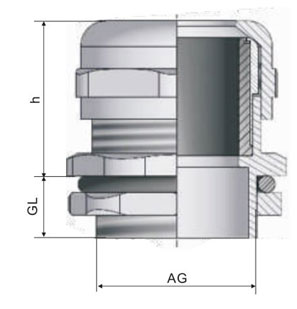 Marine Cable Gland supplier_Cable Gland - Metric Thread drawing